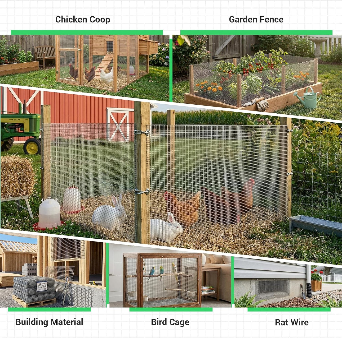 19 Gauge Hardware Cloth, 1/2 inch Chicken Wire Fence, Galvanized Welded Cage Wire Mesh Roll Supports Poultry Netting Cage Fence…