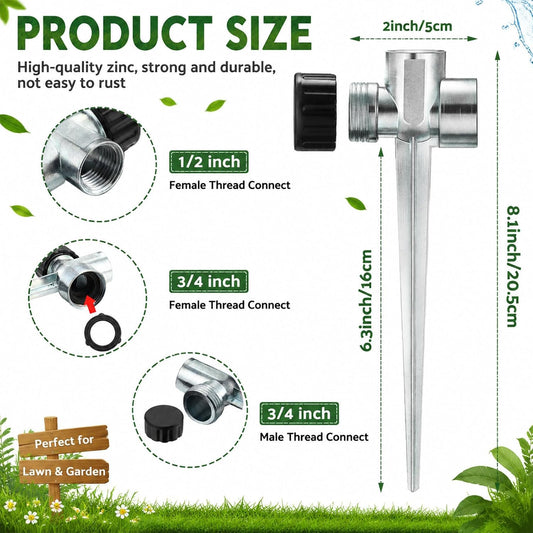 1/2 Inch Heavy Duty Sprinkler Spike Base for Yard, Garden,12 Pack