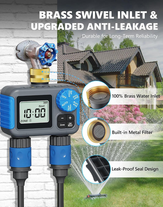 Sprinkler Timer with Brass Swivel, Hose Timers for Watering