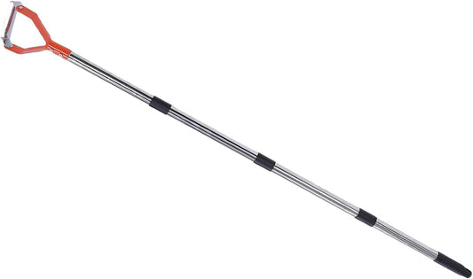 Adjustable Long Handle Stirrup Hoe Garden Tool, Heavy Duty Carbon Steel Weeding Hoe for Flower Beds Yards, Ergonomic Stand Up Puller with Rust Proof Stainless Steel Handle (Orange)