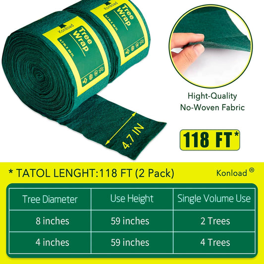 Tree Wraps for Winter Protector-2 Pack/118 Ft Tree Antifreeze Bandage Tree Freeze Protection Wrap for Frost Tree Protector Wrap
