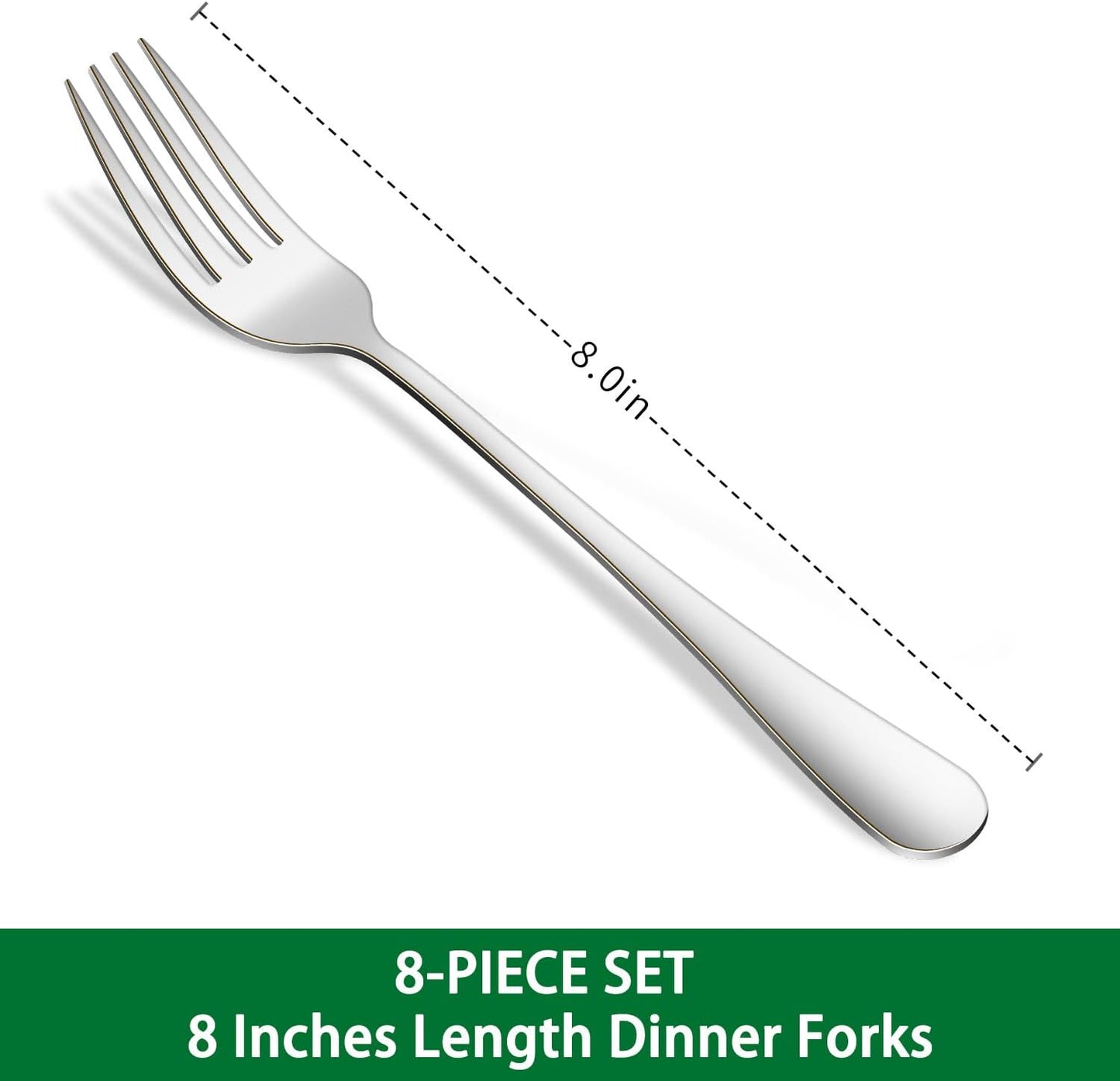 16-Piece 8 Inches Dinner Forks Set,Durable Stainless Steel Table Forks,Dishwasher Safe Silverware Main Fork Service For Home Restaurant,Silverware Fork