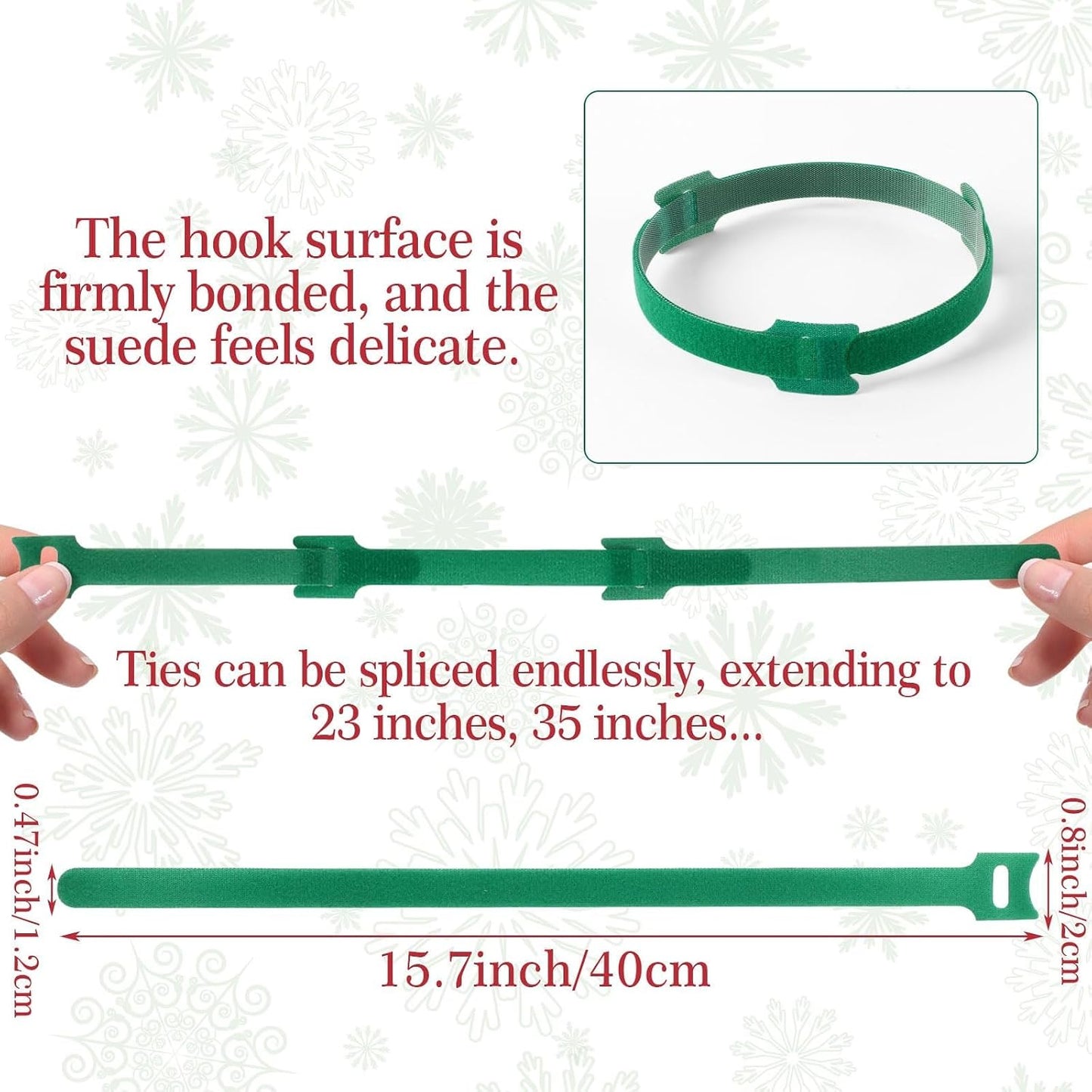 100 Pcs Christmas Garland Ties 7.87Inch Adjustable Garland Twist Ties Green