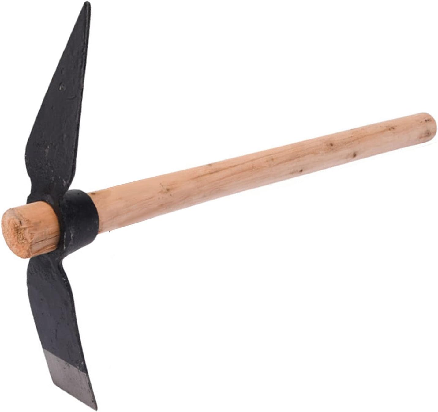 Forged Heat-Treated One-Piece Cast Iron Hoe and Pickaxe – Heavy-Duty Garden Tool for Digging, Weeding, Soil Loosening, Yard Work, and Outdoor Use