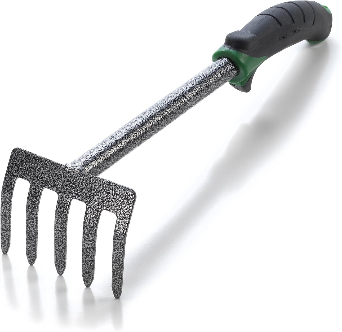 Hand Cultivator Mini Rake - ErgoGrip with Bend Proof Carbon Steel Design - Hand Tool loosens Soil, rips Out Weeds, Hand Tiller Garden Tool - Rust Proof Heavy Duty Tines and Shaft