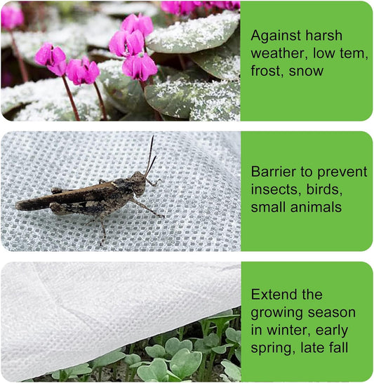 Plant Covers Freeze Protection 6.5x16ft Frost Cloth for Winter Outdoor