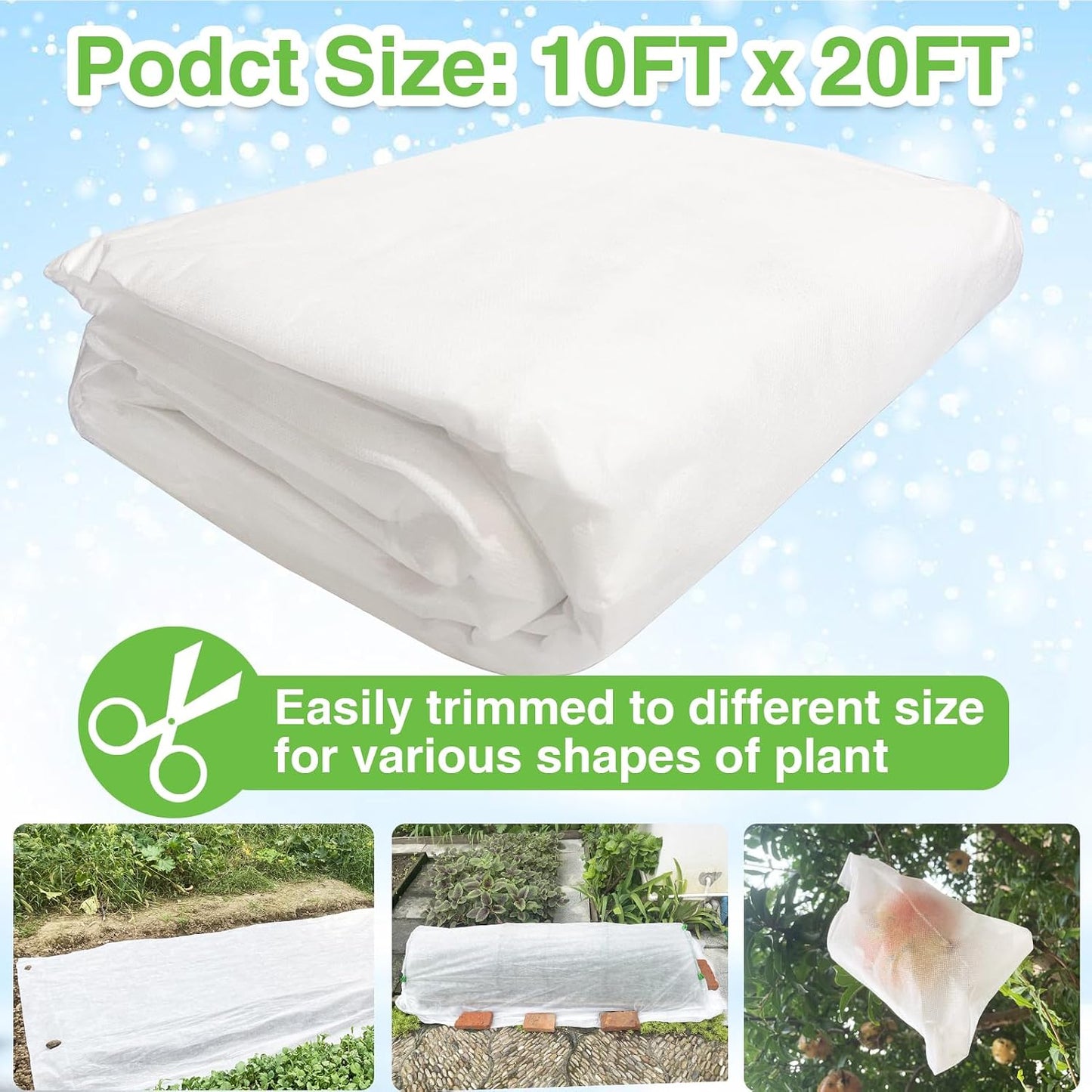 Plant Covers Freeze Protection 6.5x16ft Frost Cloth for Winter Outdoor