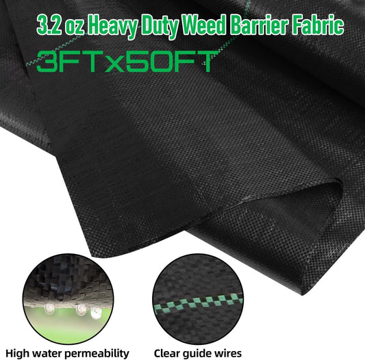 3FT x 50FT Weed Barrier Landscape Fabric Heavy Duty