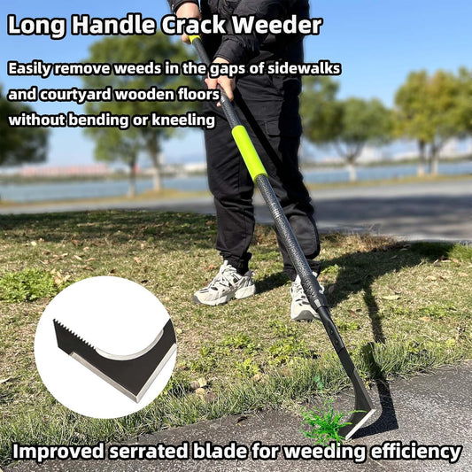 Crack Weeder, 48" Long Handle Crevice Weeding Tool with Soft Grip