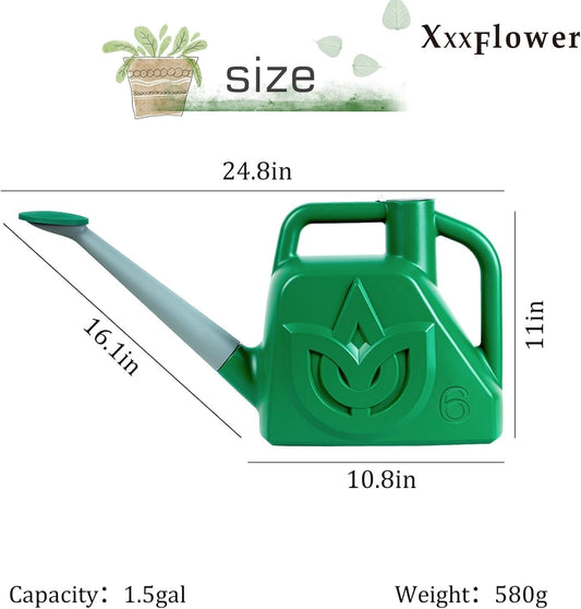 1.5 Gallon Green Watering Can Outdoor Garden Watering Can