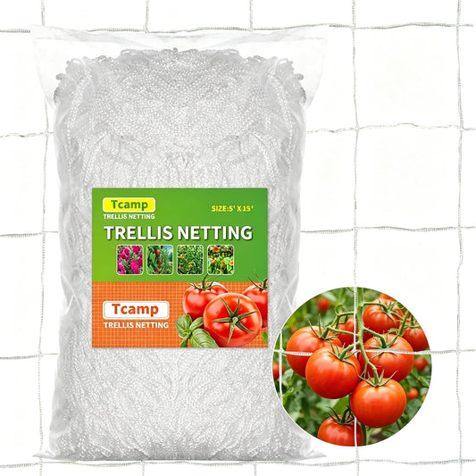 Heavy-Duty Polyester Garden Trellis Netting, 5Ft x15Ft (1 Pack)