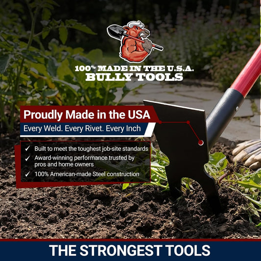12-Gauge Two-Prong Weeding Hoe, 58" Fiberglass Long Handle