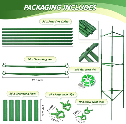 6 Pack Tomato Cage for Garden & Pots, Rust-Resistant Metal Plant Support