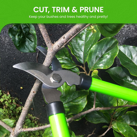 Bypass Loppers Tree Trimmer Clipper – Compact 15 inch High Carbon Steel Blade Gardening Loppers Pruning Shear - Comfort Grip Handles – Heavy Duty Branch Cutter – Cut Thick Branches w Ease