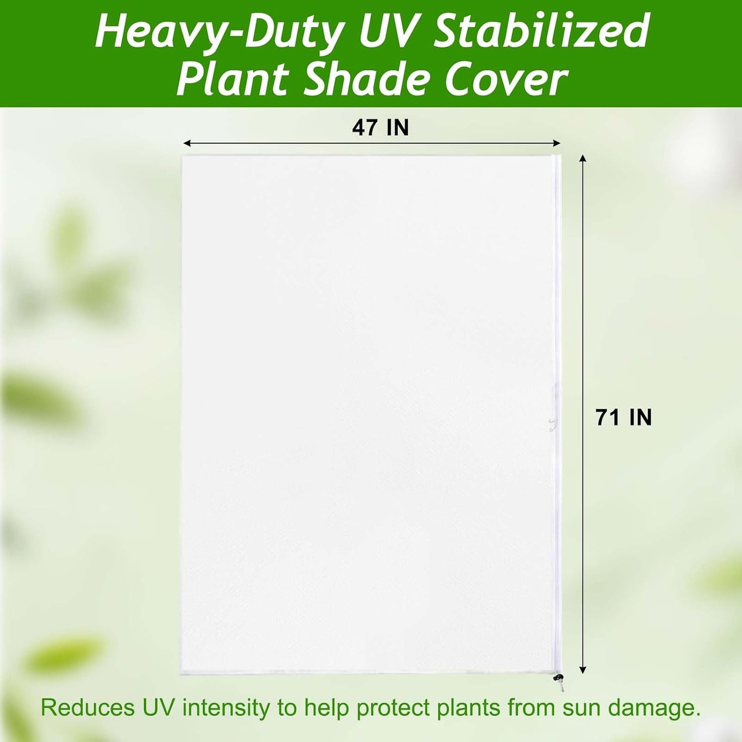 2Pcs 2.6 x 3.3Ft Garden Plant Shade Cover with Zipper Drawstring Non-Woven Sun Protection Plant Cover White Light Refraction Sunshade Cloth Netting for Small Plants, Potted Flowers