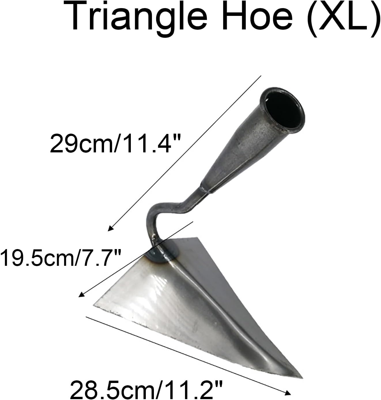 Triangle Hoe Garden Tool, Hardened All-Steel Plow Hoe Ridging for Easy Gardening, Durable and Effective Stainless Steel Landscaping Hoe for Manuring Weeding Planting Digging Soil Leveling (M,8.7")