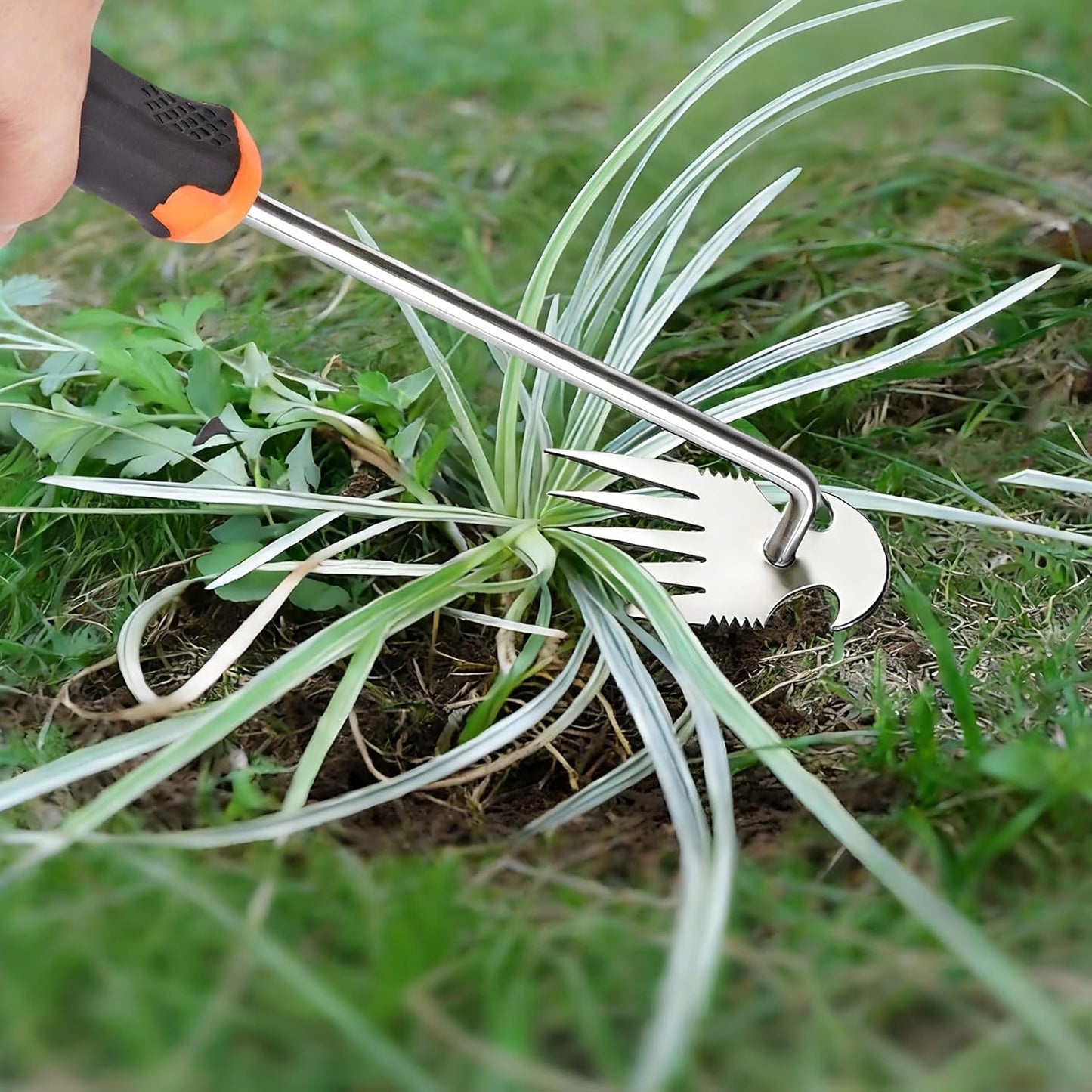 Gardening Hand Weeder Tools, Weeding Artifact Uprooting Weeding Tool, Durable Manganese Steel Hand Weeder Tool, Manual Multifunctional Weeders Gardening Tools for Yard and Garden (6 Teethes)