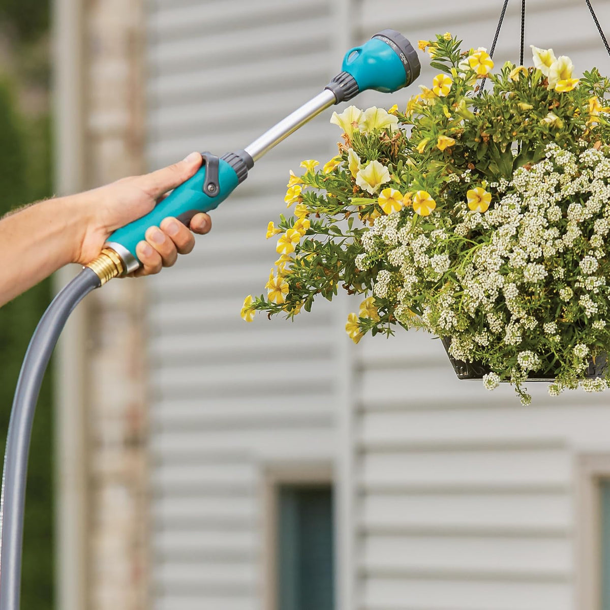 Medium Duty Watering Wand Hose Sprayer, 8 Pattern Watering Wand for Garden Hose, 15.25" Reach