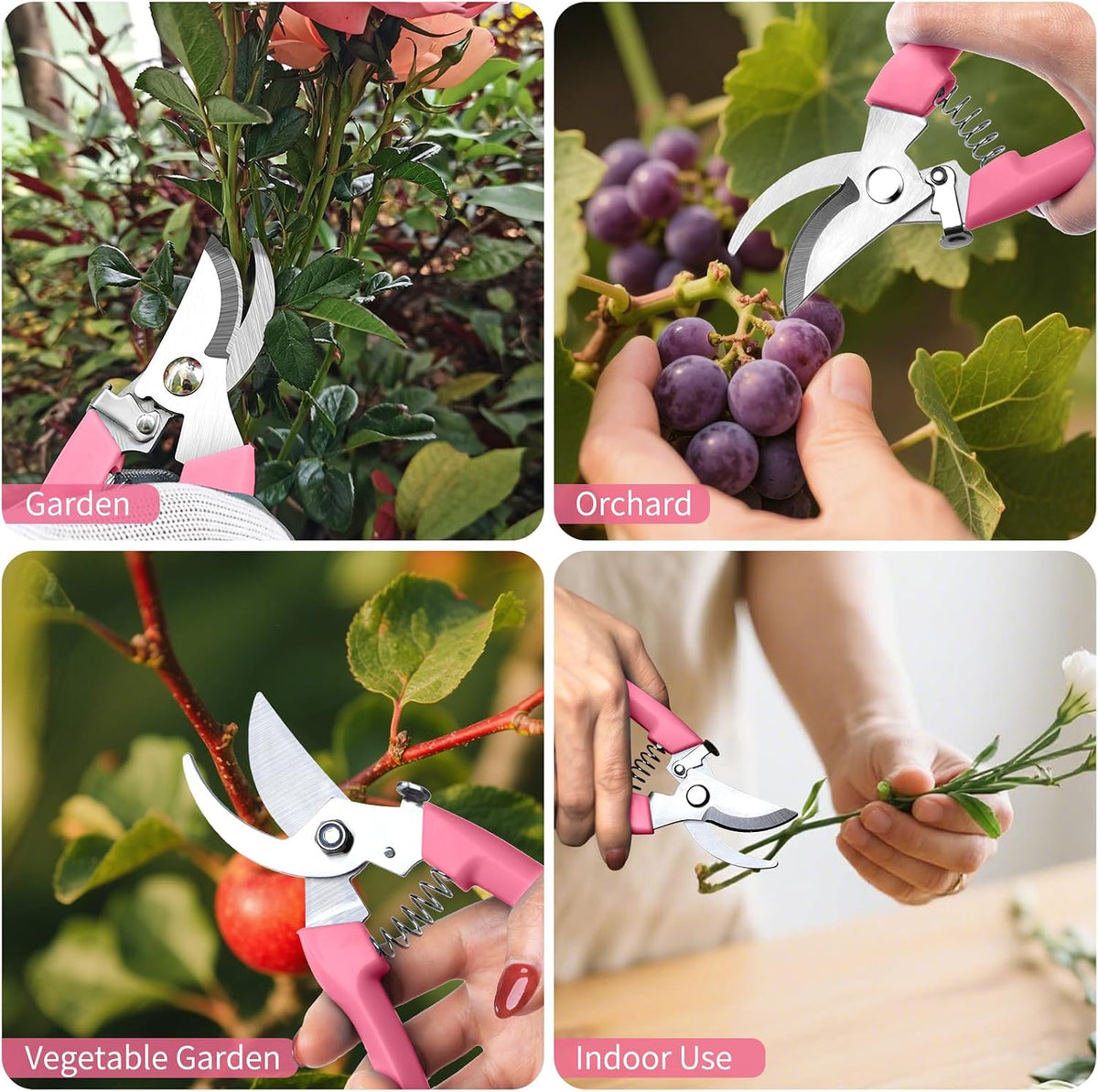Flower Scissors, Premium Flower Cutter, Pruning Shears for Gardening-Pink