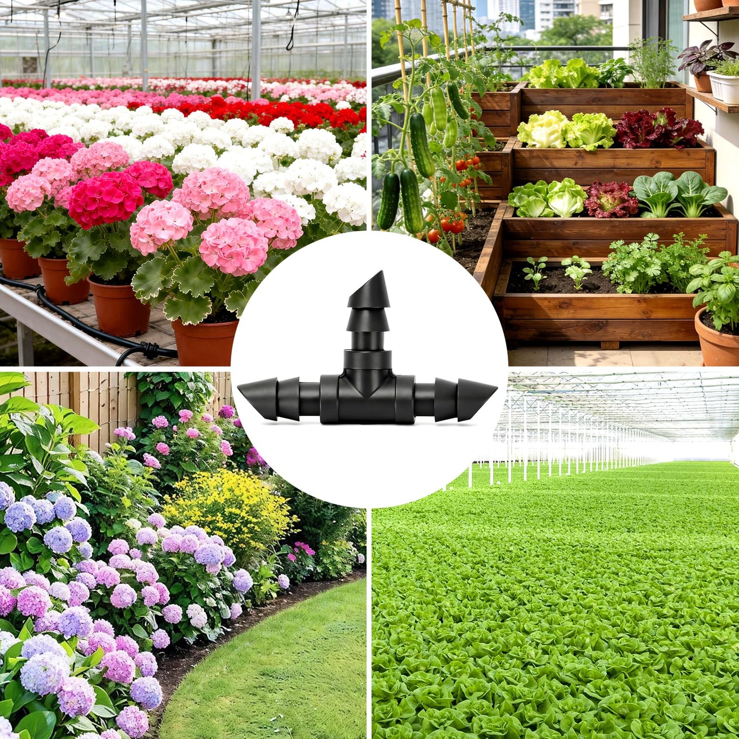 230 Pcs 1/4 Inch Drip Irrigation Fittings Kit, 1/4" Dripline Complete Barbed Connectors- Nozzles, Micro Drips, Nozzle Tees, Single Barbs, Couplers, Tees, Valves, Elbows, Plugs, Crosses, Stakes