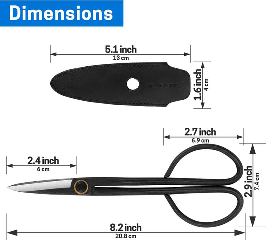 Japanese Bonsai Shears, Long Handle Gardening Scissors