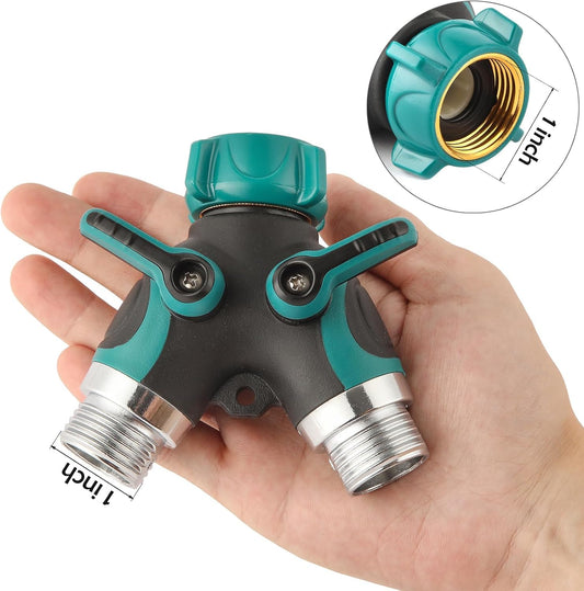 Hose Splitter 2 Way Heavy Duty Y Valve, Spigot Splitter for Garden Hose