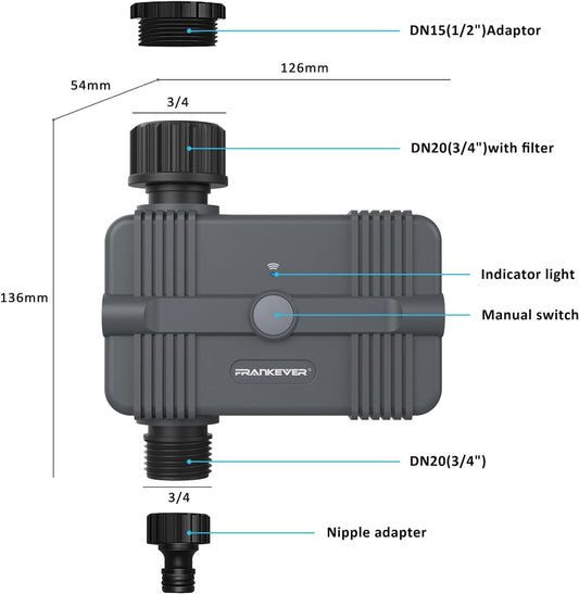 WiFi Sprinkler Irrigation Timer Garden Watering Hose Timer with Rain Delay