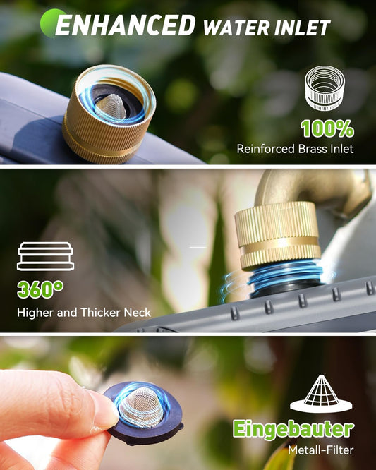 3 Zone Sprinkler Timer with Brass Inlet, Water Timer for Garden Hose,Rain Delay/Manual/Automatic Watering System, Hose,Hose Timers for Watering with IP65 Waterproof, Large LCD for Yard