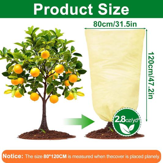 2 Packs Plant Covers for Winter 31"Wx47"H, Shrub Covers for Winter