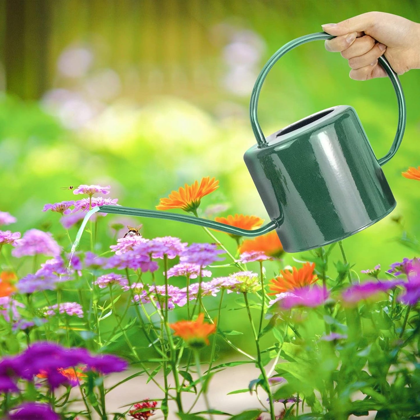 Indoor Watering Can for Houseplants- Long Spout Metal Watering Can for Indoor Plants,Succulents or Outdoor Garden Flower, 1.7L / 40 oz Gold