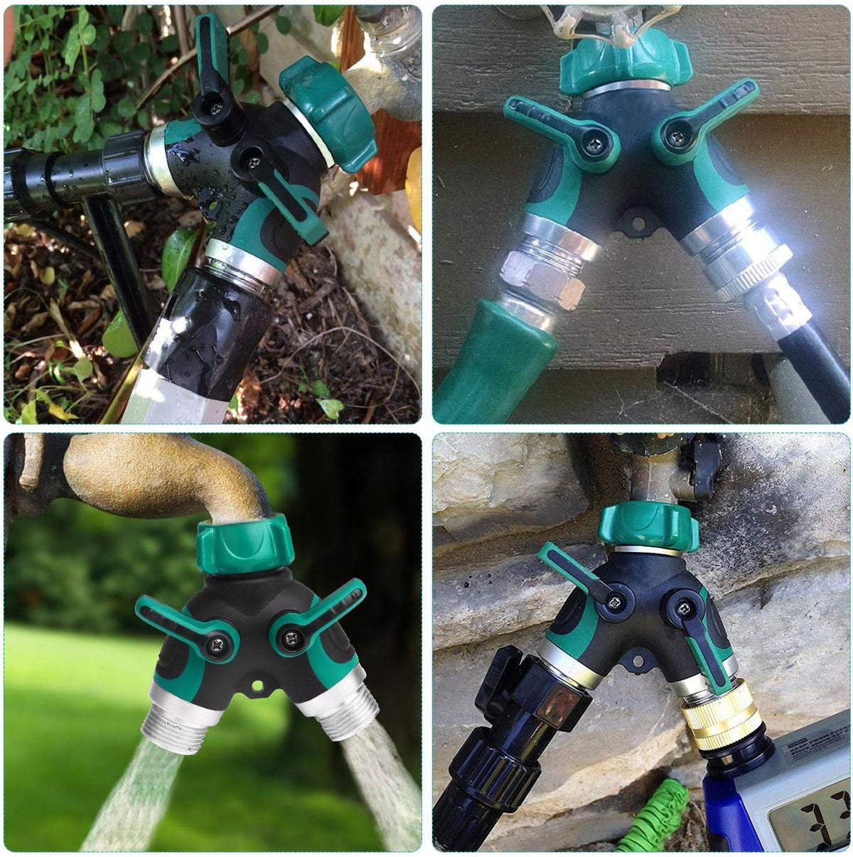 Metal Garden Hose Splitter Upgraded 2026, 2 Way Y Hose Connector, Easy Grip, Easy to Open