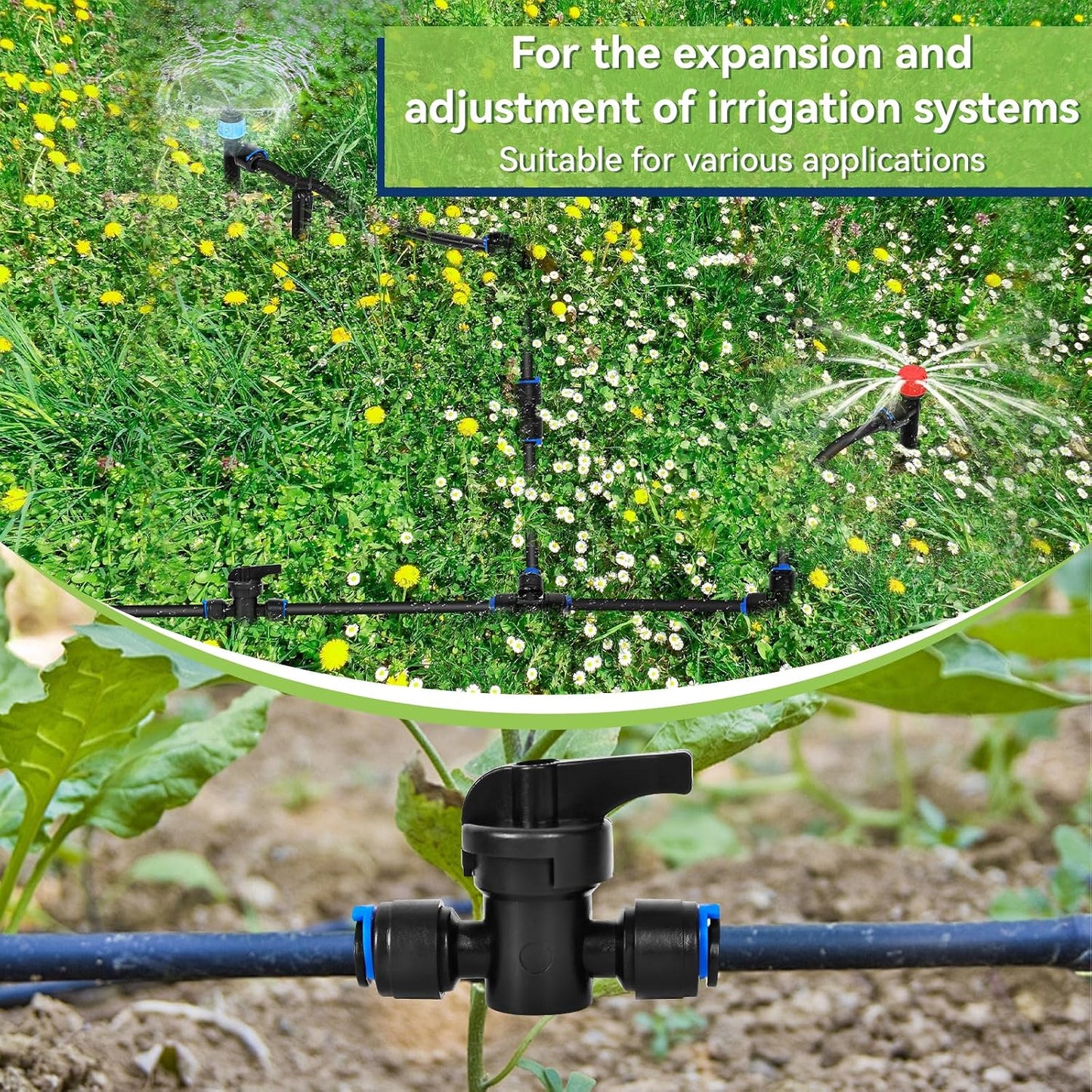 20PCS 1/4 inch Tubing Drip Irrigation Vortex Emitters,Degree Drip Emitter Sprayer with Stake, Irrigation Dripper Sprinklers for Drip Irrigation System Parts & Connectors