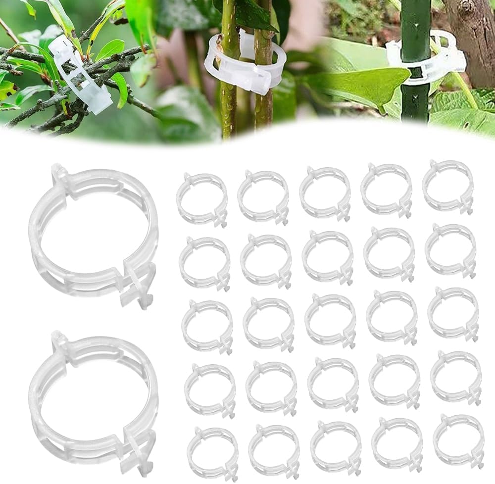 Secured Plastic Plant Clip, 2026 Upgraded Plant Support Clips Reusable Garden Clips, Plant Support Clips Garden Climbing Vines Fixing Clip Trellis Clips Climbing Tomato Clip (Green, 50pcs)