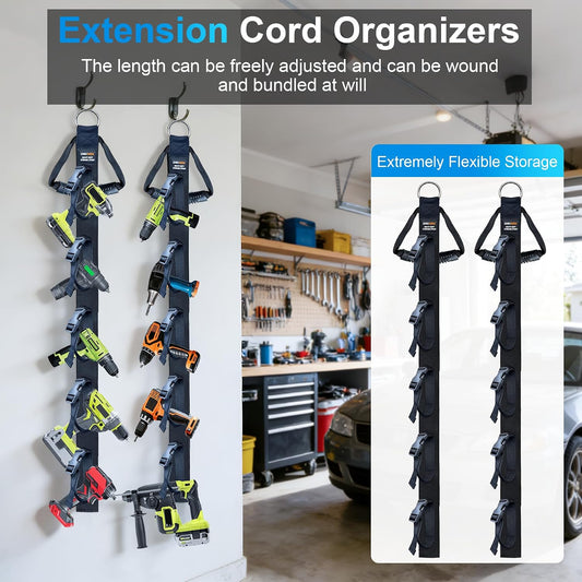 Adjustable Wall Mounted Extension Cord Organizer 2-Pack