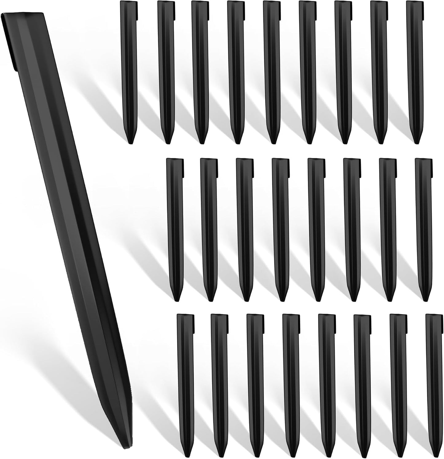 Landscape Edging Stakes, 13Pcs 8Inch Corrugated Metal Garden Stakes Galvanized Steel Bender Board Anchoring Spikes, Black