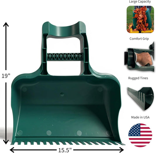 Leaf Scoop Hand Rakes for Yard Cleanup & Maintenance | Made in USA | Comfort Grip | 1-Pair (2 Pieces) | Leaf Cleanup Made Easy | Easy to Store