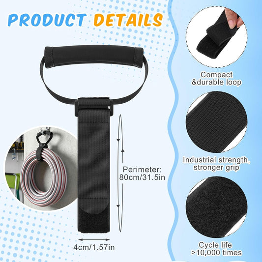 2 Pack Pool Noodle Storage Strap with Handle, Adjustable Hook and Loop Holder for Pool Float Storage, Multi-Purpose Organizer for Hose, Extension Cord and Outdoor Equipment