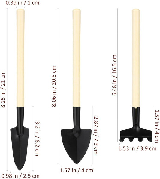 8-Pack Mini Gardening Tool Sets, Metal, Wood