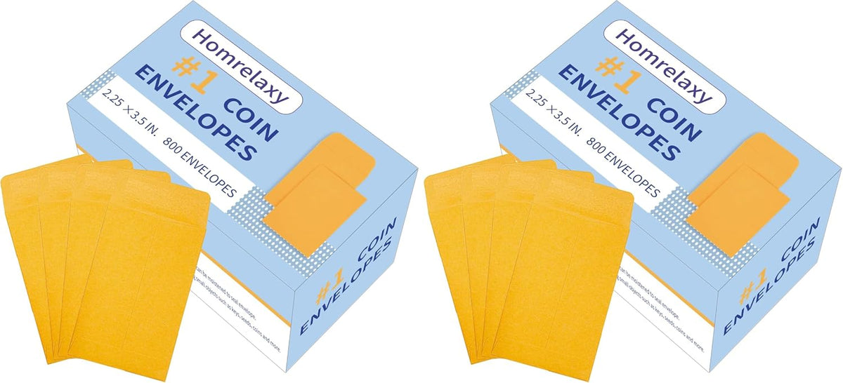 120 Pcs #1 Small Coin Envelopes 2.25" x 3.5" with Gummed Flap