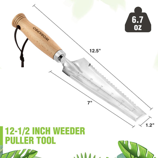 Garden Trowel with Wood Handle, Stainless Steel Narrow Hand Shovel