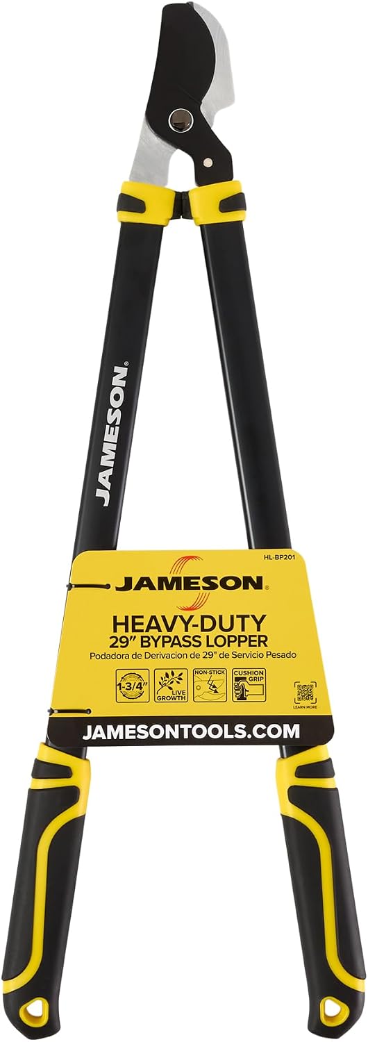 Heavy-Duty 29″ Bypass Lopper | 1-3/4″ Cutting Capacity | Non-Stick Blade | Aluminum Frame | Ergonomic Grips | Gardening & Landscaping Tool