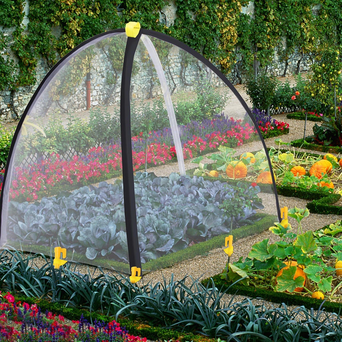 2 PCS Insect Barrier Plant Tent Cover-22 x 22 x 23 Inch Bug Guard Cover with Stakes-Insect Bird Barrier Netting Mesh for Protect Vegetable Plants Fruits Flowers from Birds Animal Eating