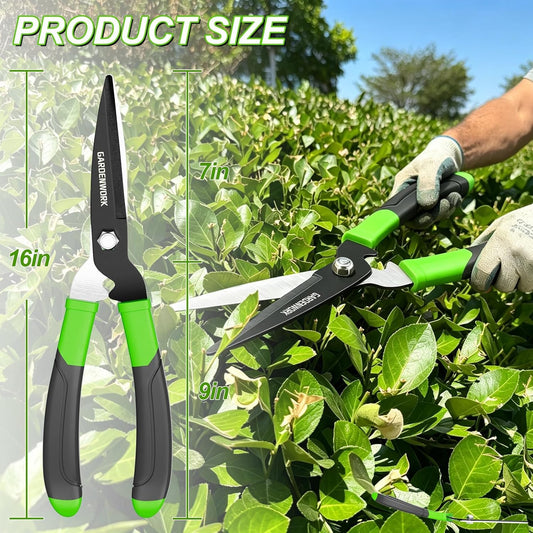 Hedge Clippers Shears with Teflon Coated&Carbon Steel Blades