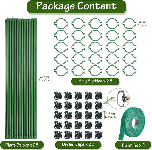 76pcs Plant Stakes for Indoor Plants, 25 Pack 16 inch Plant Support Stakes