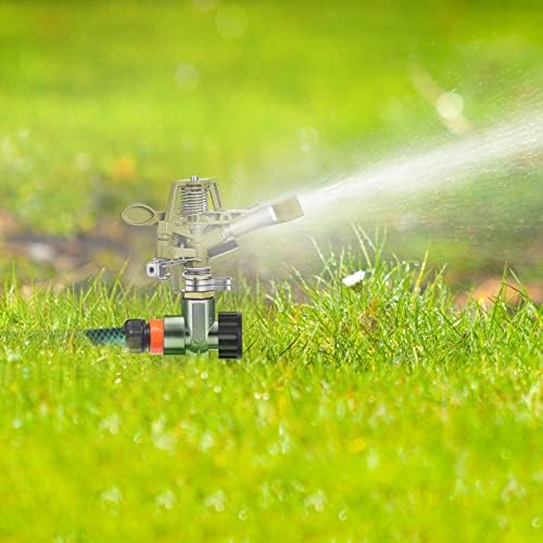 8 Set Zinc Alloy Water Sprinklers for Lawns Yard Sprinklers Heavy Duty Sprinkler Heads Adjustable 360 Degree Watering Impact Sprinklers Pulsating Garden Sprinklers for Large Area Irrigation