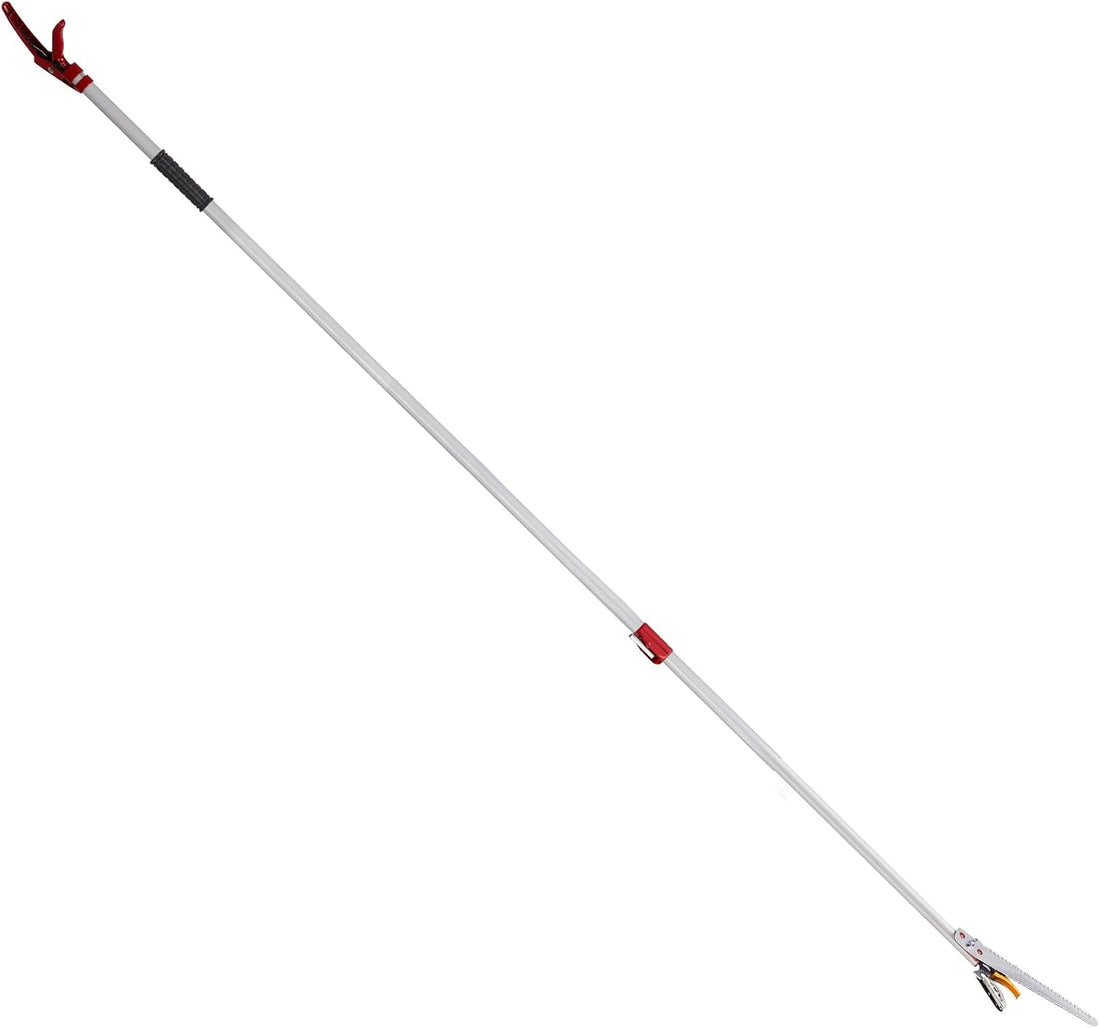 5.9-9.8ft Long Reach Pruner for Garden,Cut & Hold Telescopic Pole Pruners,Fruit Picker Tree Branch Cutter,with Lightweight Al