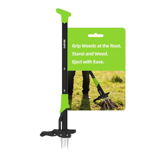 DEXSO Weed Puller Tool with Long Handle- 4-Claw Stand Up Remover 40" Easy-Eject Mechanism Manual Weeders Weeding Tools Garden