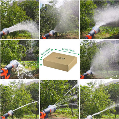 Garden Hose Nozzle 2 Pack Heavy Duty Hose Spray Gun 8 Way High Pressure