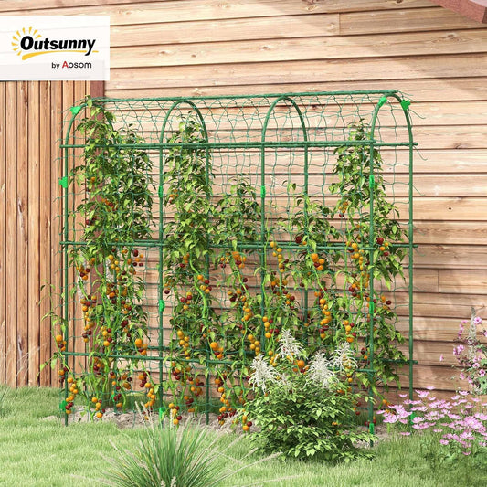 Cucumber Trellis 6' Tall Arch Trellis for Climbing Plants, Green