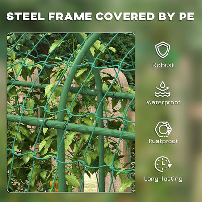 Cucumber Trellis 6' Tall Arch Trellis for Climbing Plants, Green